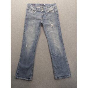 Vigoss Jeans Womens 7 Blue Bootcut Distressed Denim New York Style P2533K